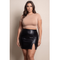 Jupe sexy courte noire wetlook Alessia