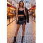 Jupe sexy courte noire wetlook Alessia