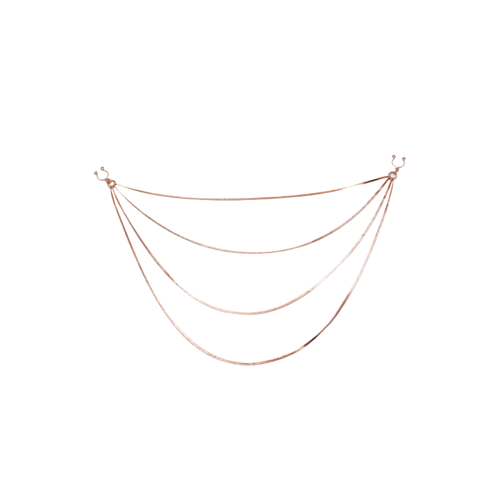 bijou pinces tétons avec 4 chainettes doré rose