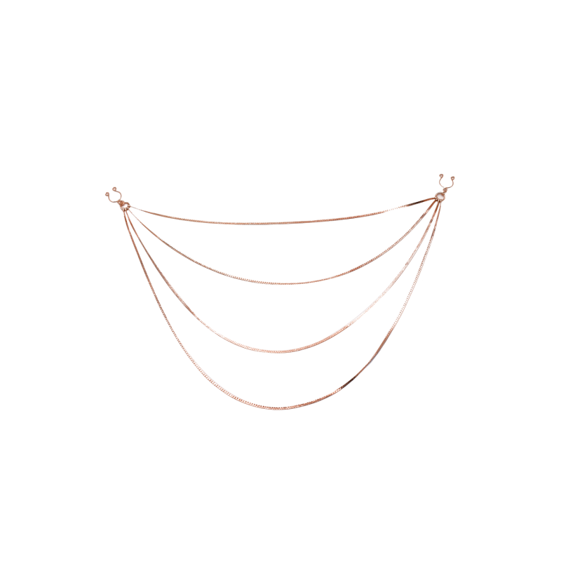 bijou pinces tétons avec 4 chainettes doré rose