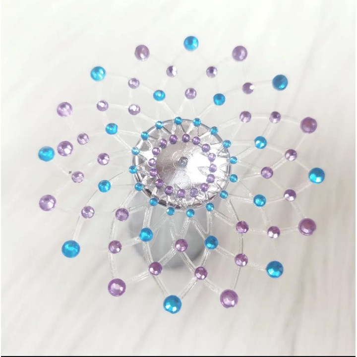 Paire de cache tétons adhésifs strass bleu et violet