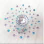 Paire de cache tétons adhésifs strass bleu et violet