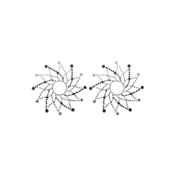 Paire de cache tétons adhésifs strass noir et blanc