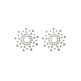 Paire de cache tétons adhésifs strass blanc
