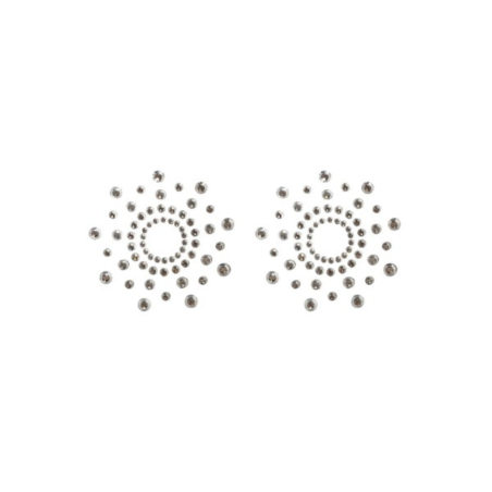 Paire de cache tétons adhésifs strass blanc