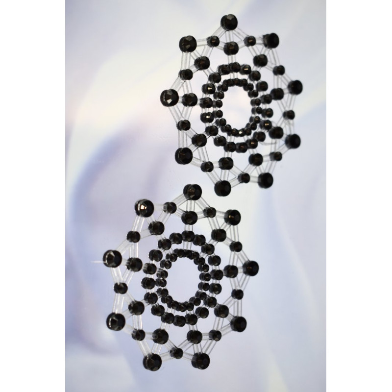 Paire de cache tétons adhésifs strass noir