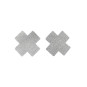 Paire de cache tétons adhésifs croix pailletée blanc