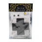 Paire de cache tétons adhésifs croix pailletée noir