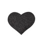 Paire de cache tétons adhésifs coeur pailleté noir