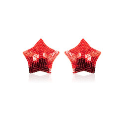 Paire de cache tétons adhésifs étoile pailletée sequin rouge