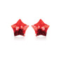 Paire de cache tétons adhésifs étoile pailletée sequin rouge