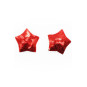 Paire de cache tétons adhésifs étoile pailletée sequin rouge