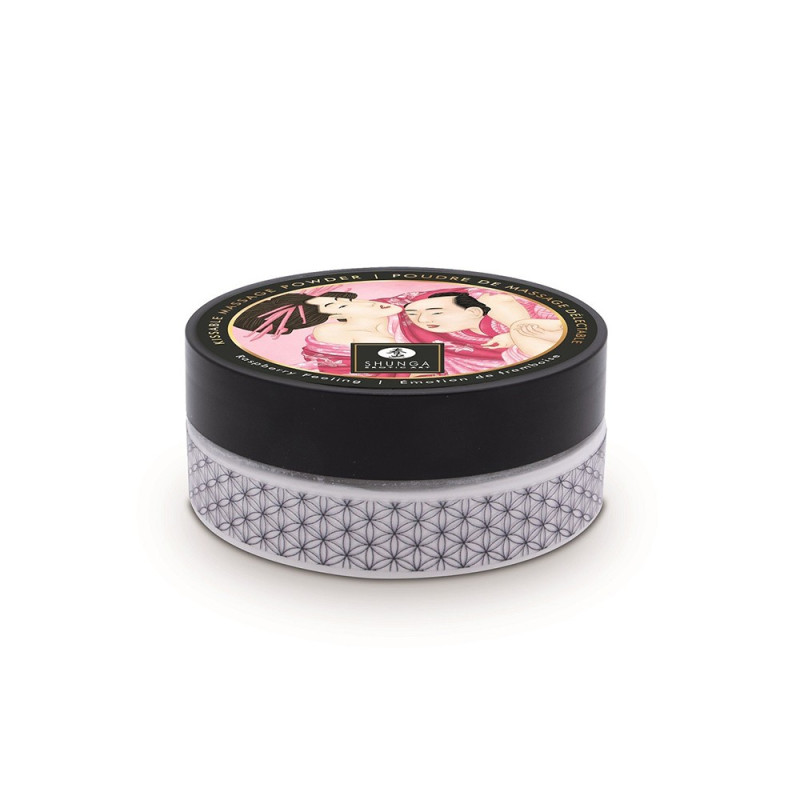 Mini Coffret poudre corporelle framboise et plumeau assorti