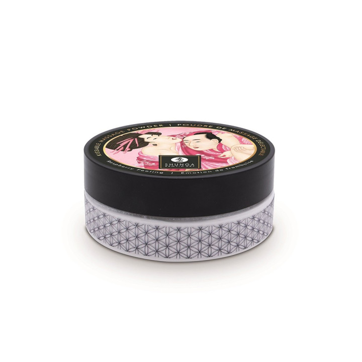 Mini Coffret poudre corporelle framboise et plumeau assorti