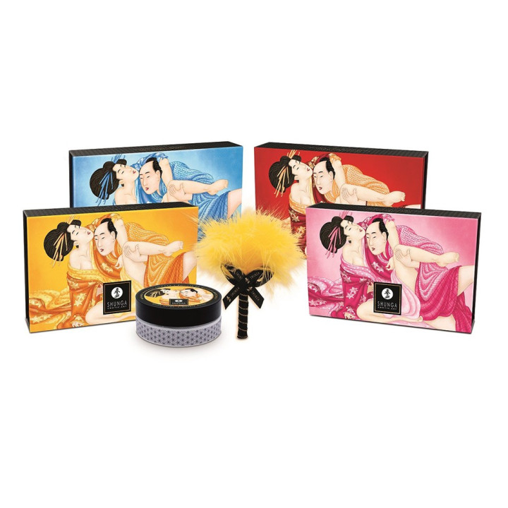 Mini Coffret poudre corporelle framboise et plumeau assorti