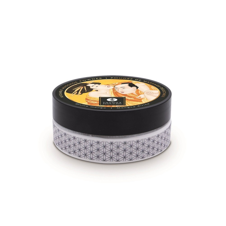 Mini Coffret poudre corporelle mangue et plumeau assorti