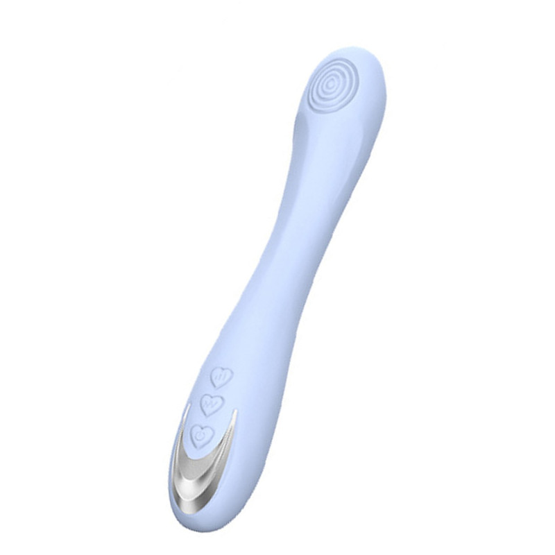 Vibromasseur silicone 10 modes de vibration USB bleu