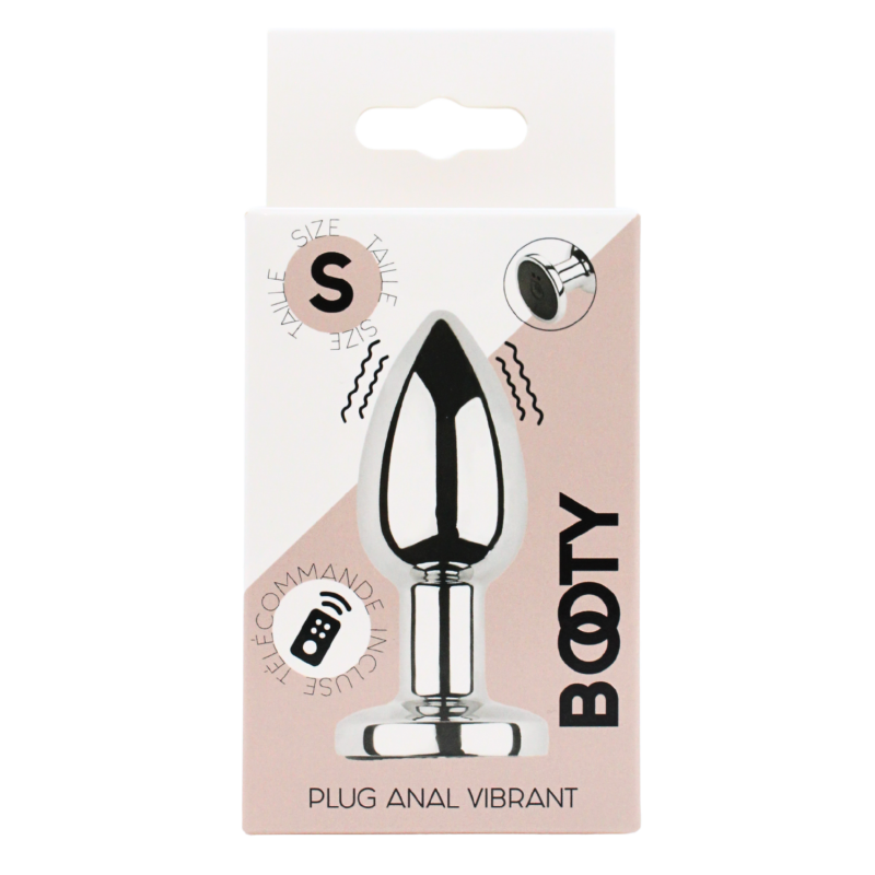 Plug vibrant acier inoxydable anal taille S avec télécommande, USB BOOTY