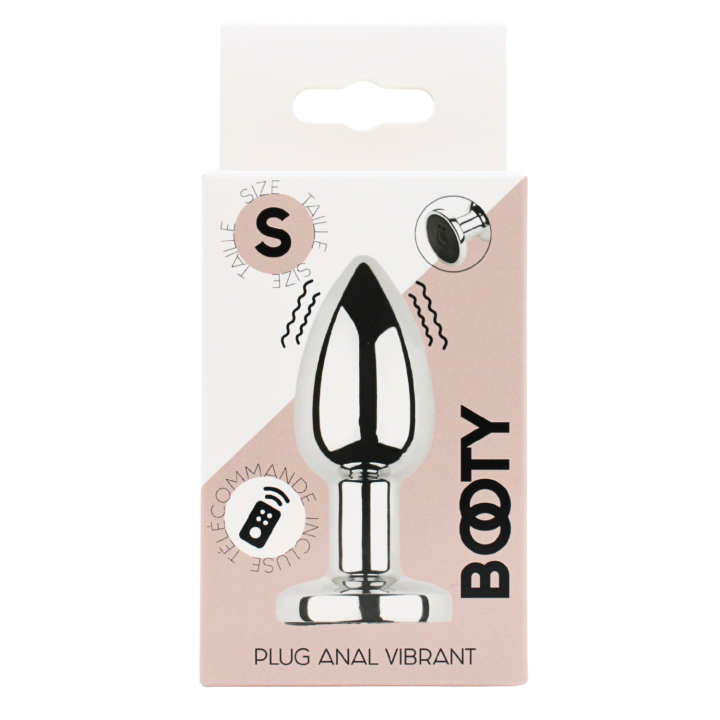 Plug vibrant acier inoxydable anal taille S avec télécommande, USB BOOTY