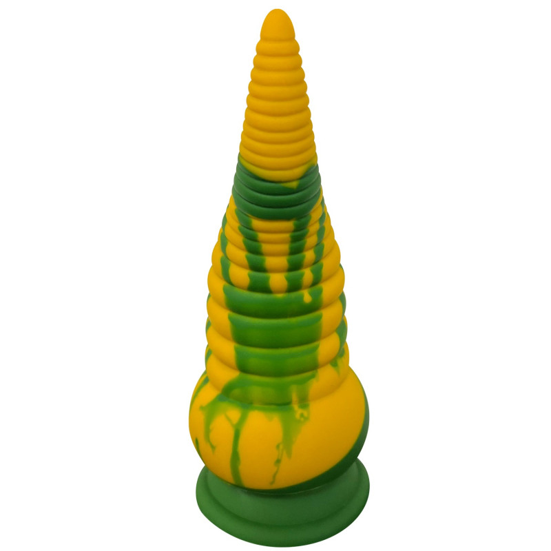 Gode ventouse tentacule Kraken 21 cm vert et jaune