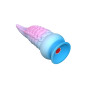 Gode ventouse tentacule Kraken vibrant 18 cm rose et bleu USB