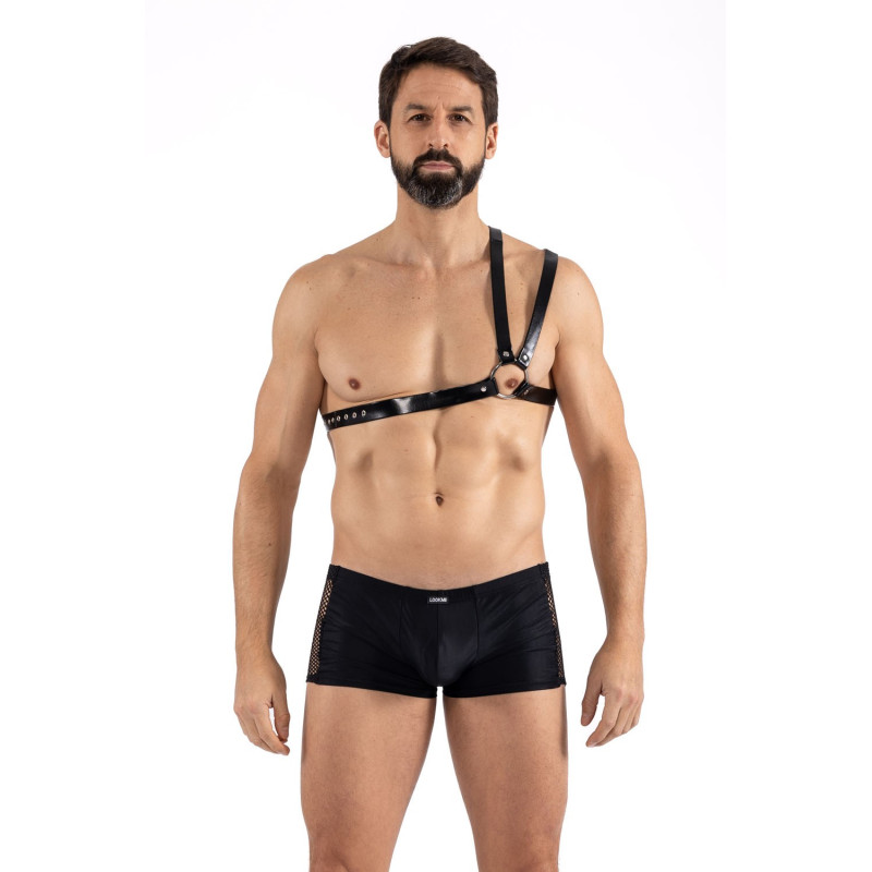 Harnais homme simili cuir double lanières sur épaule