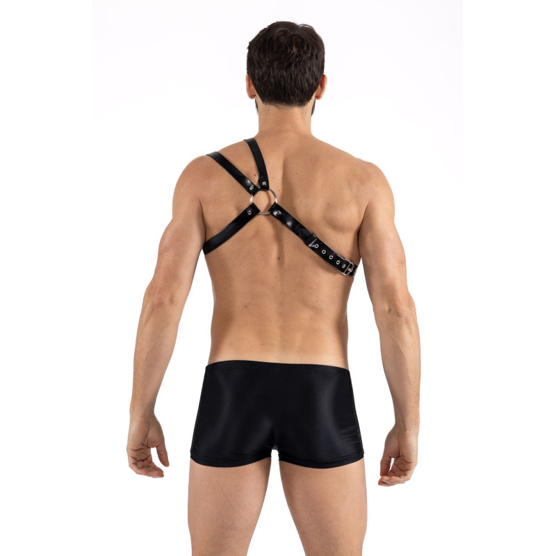 Harnais homme simili cuir double lanières sur épaule