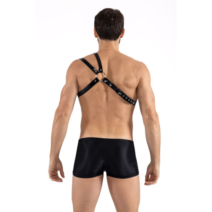 Harnais homme simili cuir double lanières sur épaule