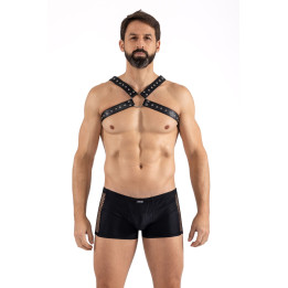 Harnais homme simili cuir larges sangles avec anneaux