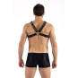Harnais homme simili cuir larges sangles avec anneaux