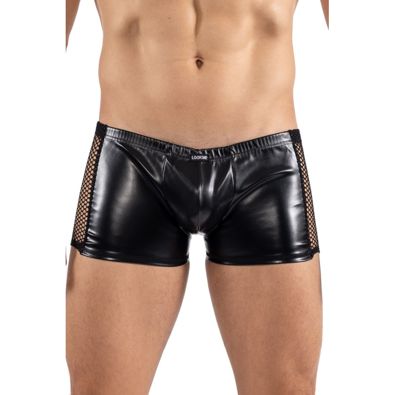 Boxer noir Black Desire en simili cuir