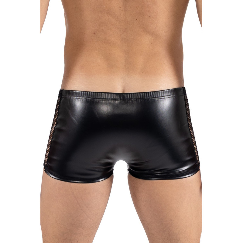 Boxer noir Black Desire en simili cuir