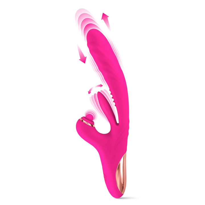 Vibromasseur Rabbit 3-en-1 Sassy Yoba – Va-et-vient, Tapotements &amp; Rotation Clitoridienne