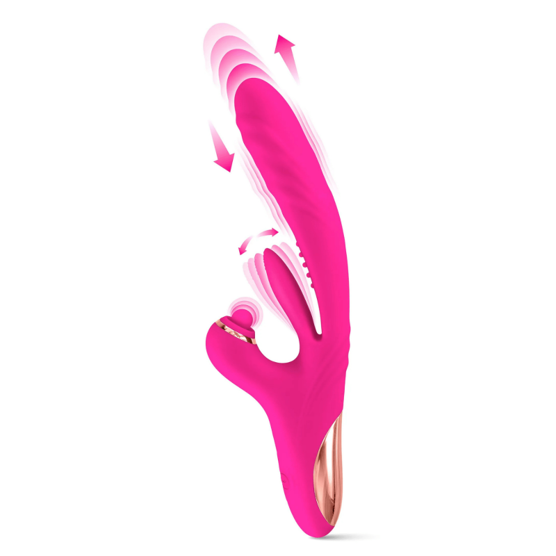 Vibromasseur Rabbit 3-en-1 Sassy Yoba – Va-et-vient, Tapotements &amp; Rotation Clitoridienne