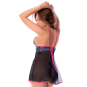 Babydoll noir en maille transparente avec sequins brodés – Mapalé