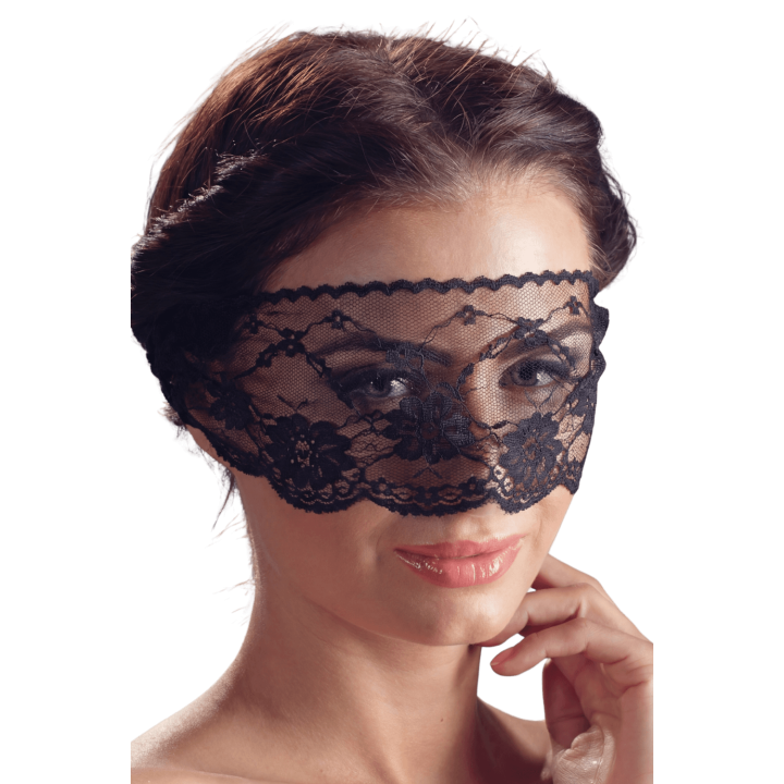 Masque pour les yeux en dentelle noire avec lien à nouer - Cottelli