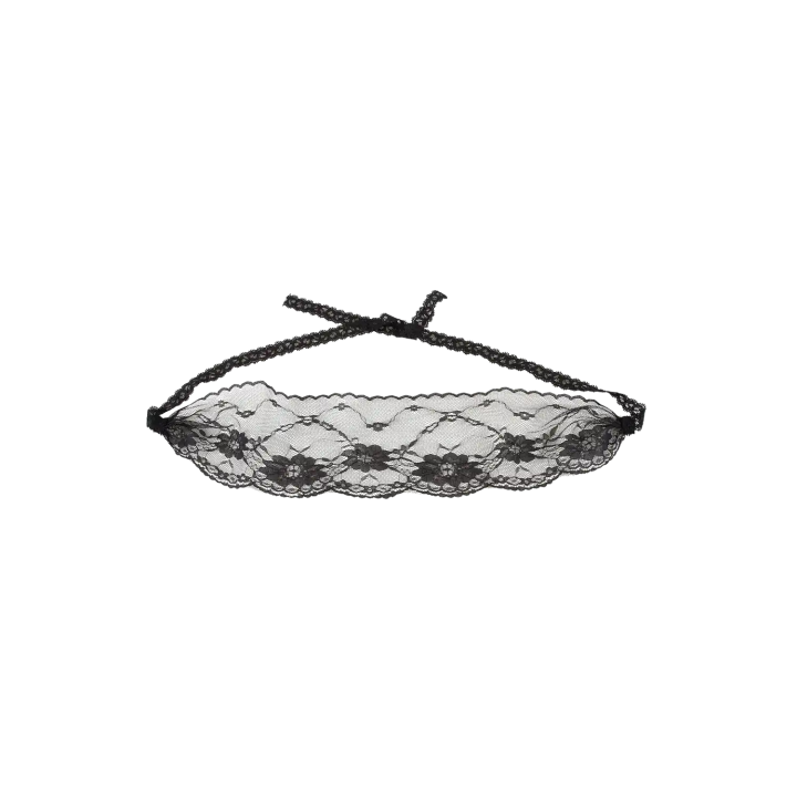 Masque pour les yeux en dentelle noire avec lien à nouer - Cottelli