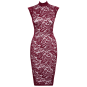 Robe moulante en dentelle rouge bordeaux - Cottelli