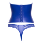Ensemble corset bustier bleu royal avec string - Cottelli