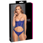 Ensemble corset bustier bleu royal avec string - Cottelli
