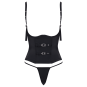 Corset taille noir Cottelli PARTY – Corset à armatures avec sangles décoratives et mini string