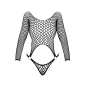 Bodystring en résille grosse maille noir Fantasy