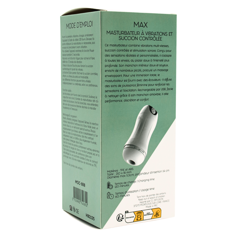MAX – Masturbateur à Vibrations &amp; Succion Contrôlée USB