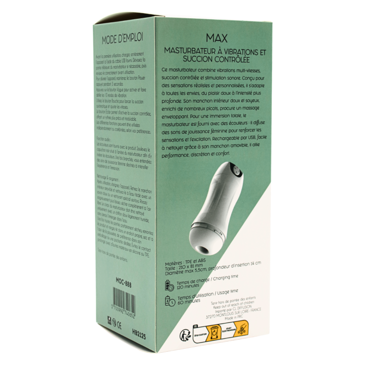 MAX – Masturbateur à Vibrations &amp; Succion Contrôlée USB