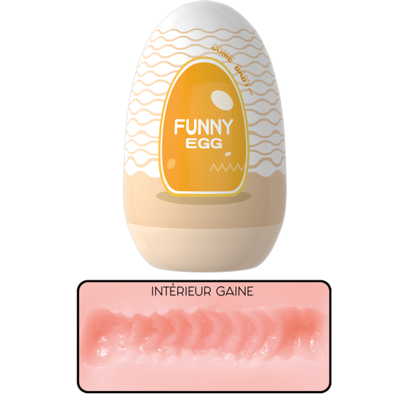 Gaine Masturbatrice Réutilisable FUNNY EGG – Design Réaliste Vagin lèvres moyennes