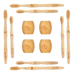 Pandoo Bambusový kartáček pro děti Medium Soft sada 4 ks
