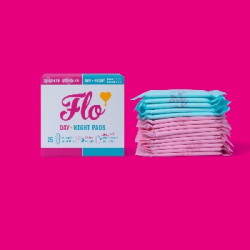 FLO Ultra tenké menstruační vložky z bio bambusu s křidélky mix 10 ks denních a 5 ks nočních