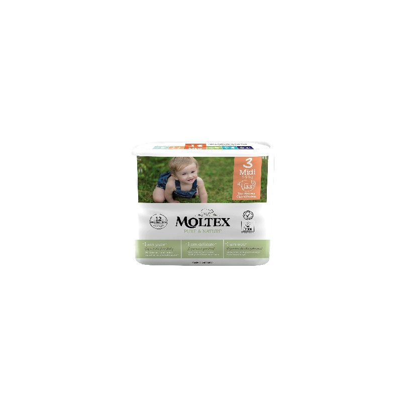 Moltex Pure and Nature Ekoplenky Midi  4-9 kg 33 ks