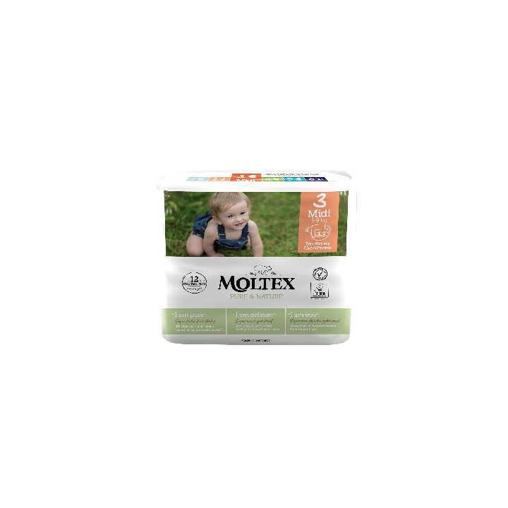 Moltex Pure and Nature Ekoplenky Midi  4-9 kg 33 ks