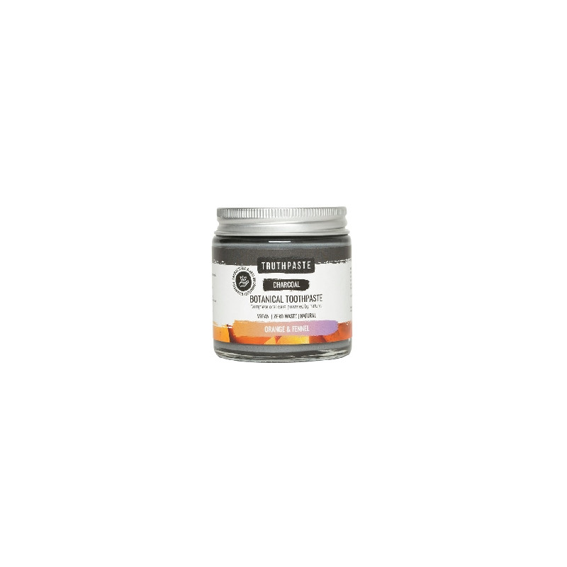Truthpaste Charcoal přírodní minerální zubní pasta s aktivním uhlím fenykl a pomeranč 100 ml